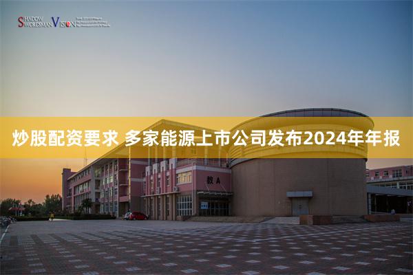 炒股配资要求 多家能源上市公司发布2024年年报