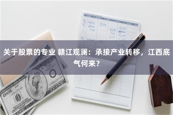 关于股票的专业 赣江观澜：承接产业转移，江西底气何来？