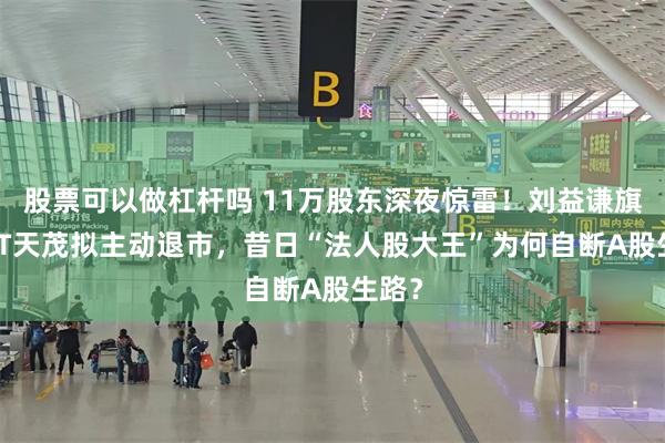 股票可以做杠杆吗 11万股东深夜惊雷！刘益谦旗下*ST天茂拟主动退市，昔日“法人股大王”为何自断A股生路？