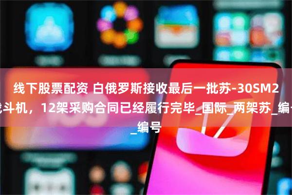 线下股票配资 白俄罗斯接收最后一批苏-30SM2战斗机，12架采购合同已经履行完毕_国际_两架苏_编号