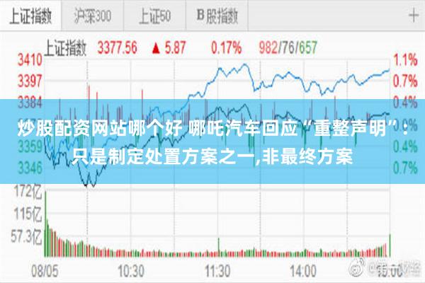 炒股配资网站哪个好 哪吒汽车回应“重整声明”:只是制定处置方案之一,非最终方案