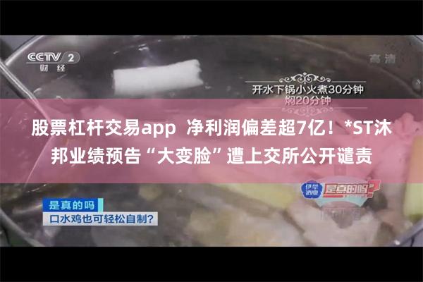 股票杠杆交易app 净利润偏差超7亿!*ST沐邦业绩预告“大变脸”遭上交所公开谴责