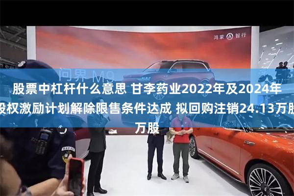 股票中杠杆什么意思 甘李药业2022年及2024年股权激励计划解除限售条件达成 拟回购注销24.13万股